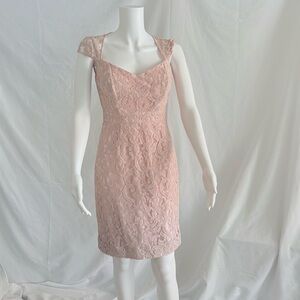 J. Crew lace midi dress “Leavers Lace” size 2 light mauve NWT